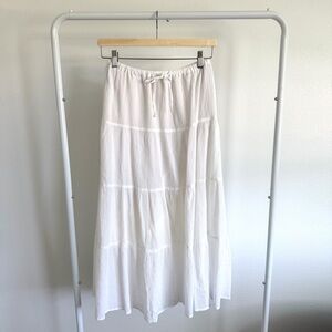 GU Tiered Maxi Skirt Off White